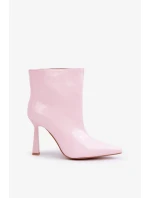 Lakované Kotníkové Boty Na Špičce Nazouvací Světle Růžové Seliri Lakované Kotníkové Boty Na Špičce Nazouvací Světle Růžové Seliri