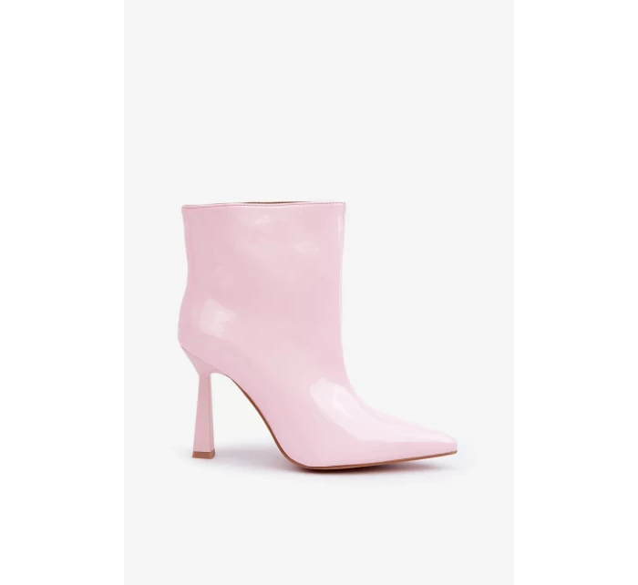 Lakované Kotníkové Boty Na Špičce Nazouvací Světle Růžové Seliri Lakované Kotníkové Boty Na Špičce Nazouvací Světle Růžové Seliri