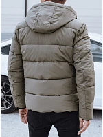 Pánská prošívaná zimní bunda s kapucí béžová FashionStreet TX5065