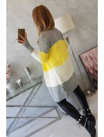 Šedý+žlutý pruhovaný svetr