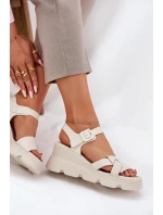 Dámské Kožené Sandály Na Klínu Artiker model 21695626 Béžové - Boto Dámské Kožené Sandály Na Klínu Artiker model 21695626 Béžové - Boto