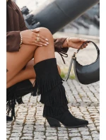 Kůže Boty Kovbojky Dámské S Černé model 21710933 - Boto