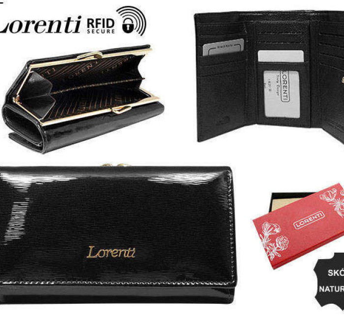 Dámské peněženky Dámská kožená peněženka 55020 SH RFID 15 černá