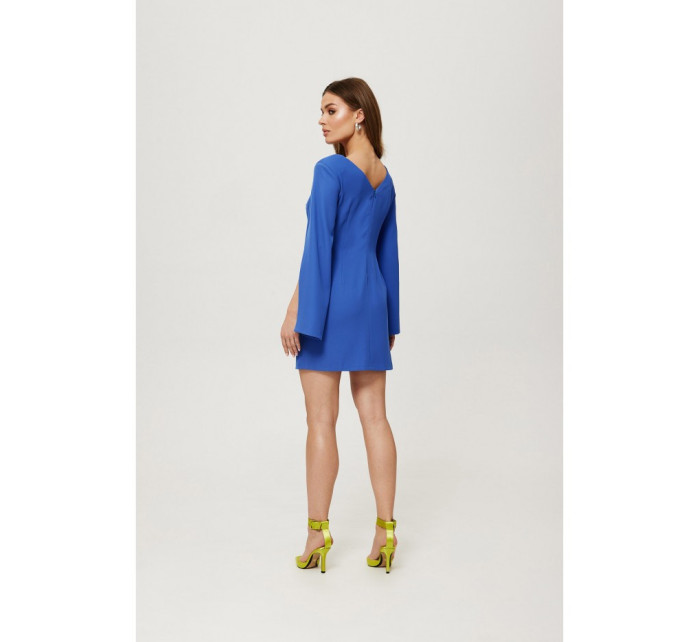 K190 Mini šaty s dělenými rukávy - modré