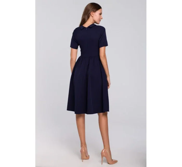 model 18002483 Šaty na ramínka tmavě modré - Makover