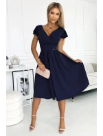 Dámské šaty 425-3 MATILDE Tmavě modrá - NUMOCO