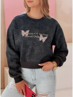 Dámská oversize mikina s vázáním v barvě motýla SPARKI námořnická modrá FashionStreet BY1403