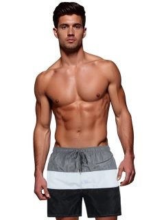 Pánské šedobílé plavecké šortky FashionStreet SX2519