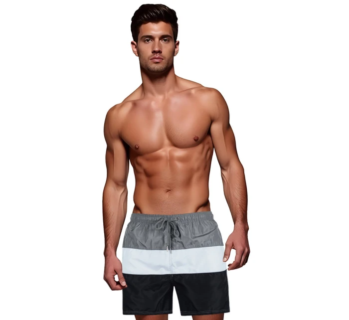 Pánské šedobílé plavecké šortky FashionStreet SX2519