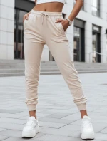 Dámské krémové velurové tepláky FashionStreet UY2841