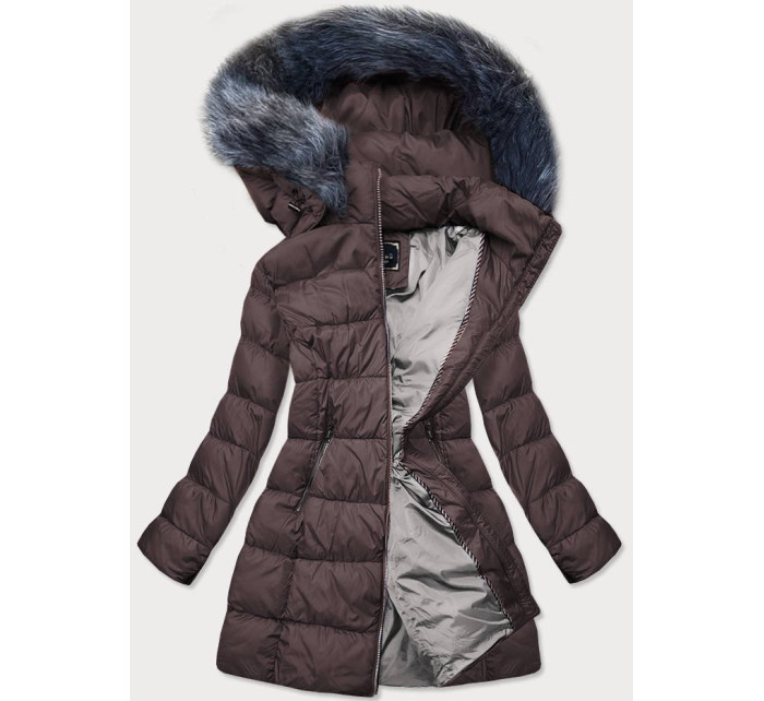Dámská prošívaná zimní bunda v lilkové barvě (7701)