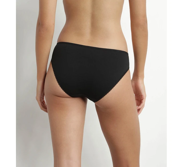 Dámské kalhotky z bio bavlny DIM GENEROUS COTTON BIO SLIP - DIM - černá