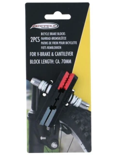 BRZDOVÉ DESTIČKY 2KS MATICE KOVÁNÍ 3 TYPY GUMY 70MM PŘEVODY JÍZDNÍHO KOLA