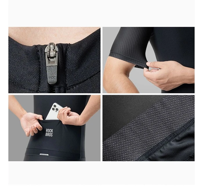 Cyklistický dres model 22114073 krátký rukáv velikost XL černý - Rockbros