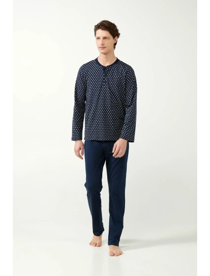 Vamp - Klasické pánské pyžamo s potiskem 21690 - Vamp Vamp - Klasické pánské pyžamo s potiskem 21690 - Vamp