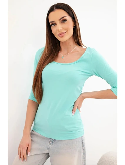 Halenka s kulatým výstřihem mentolová