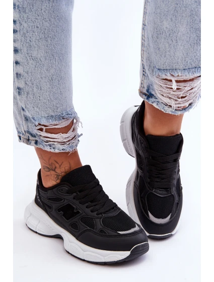 Modní Dámské Sportovní Boty S Síťovinou Černá Venice Modní Dámské Sportovní Boty S Síťovinou Černá Venice