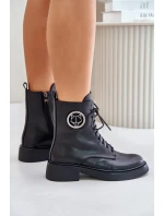 Kožené botky s podšívkou na zip černé model 21675499 - Boto Kožené botky s podšívkou na zip černé model 21675499 - Boto