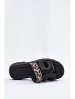 Kožené Dámské Sandály S Páskem Leopard Vinceza 66769 Černé