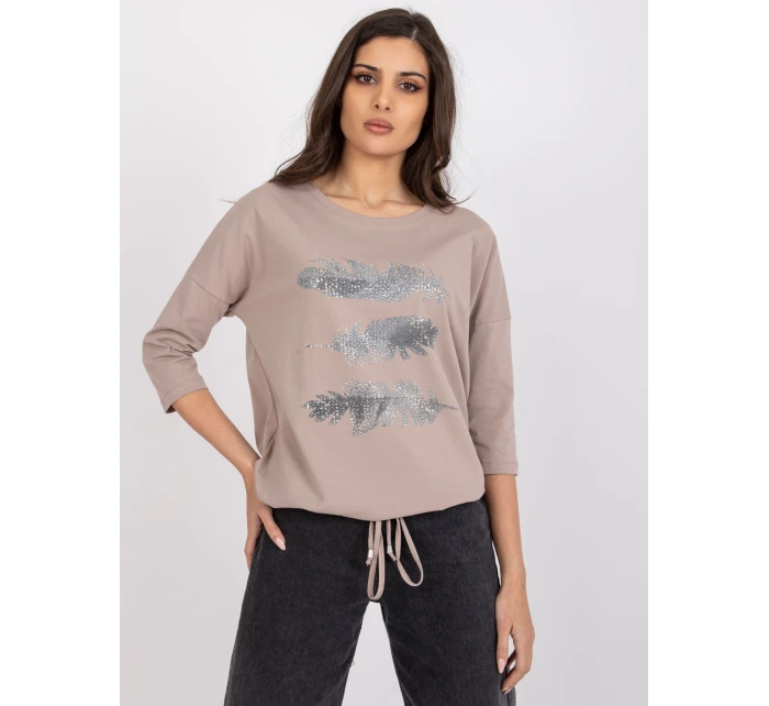 Bluzka RV BZ model 21858909 ciemny bezowy - FPrice