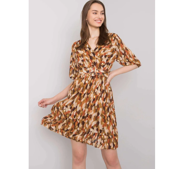 Dámské šaty DHJ SK 11332.67P Hnědé mix barev - FPrice