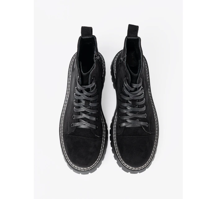 Praktické dámské černé kotníčkové boty platforma Praktické dámské černé kotníčkové boty platforma