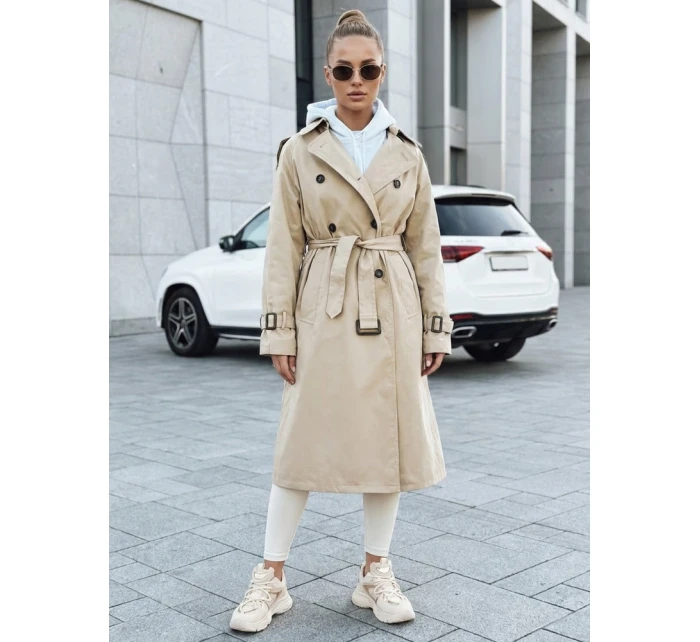 FashionStreet dámský světle béžový dvouřadový trenčkot TY5353