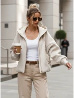 Kurtka damska przejściowa z odpinanym kapturem beżowa FashionStreet TY5639