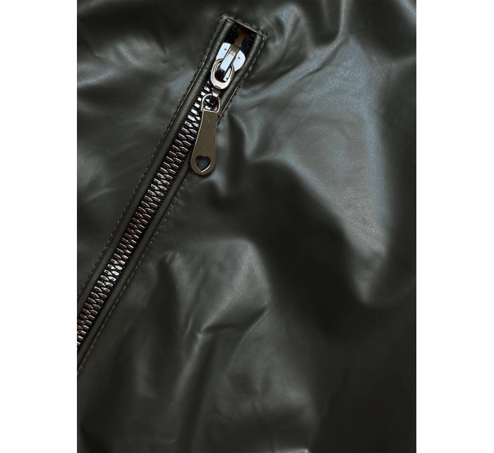 Krátká bunda v army barvě s ozdobnými stahovacími lemy (16M9087-136)