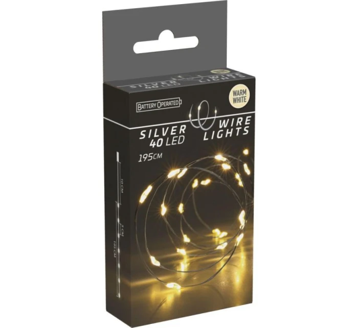 DRÁTĚNÁ SVĚTLA OVLÁDANÁ BATERIEMI GIRLANDA 40 VEDLA TEPLÁ BÍLÁ DRÁTĚNÁ SVĚTLA OVLÁDANÁ BATERIEMI GIRLANDA 40 VEDLA TEPLÁ BÍLÁ