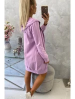 Šaty s kapucí, mikina fialová Šaty s kapucí, mikina fialová