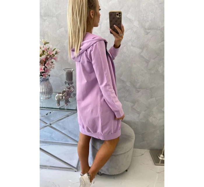 Šaty s kapucí, mikina fialová Šaty s kapucí, mikina fialová