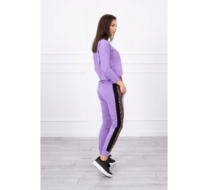 Sada s leopardím potiskem fialové barvy Sada s leopardím potiskem fialové barvy