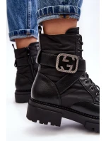 Kožené Černé Botky Workery S model 21632510 - Boto