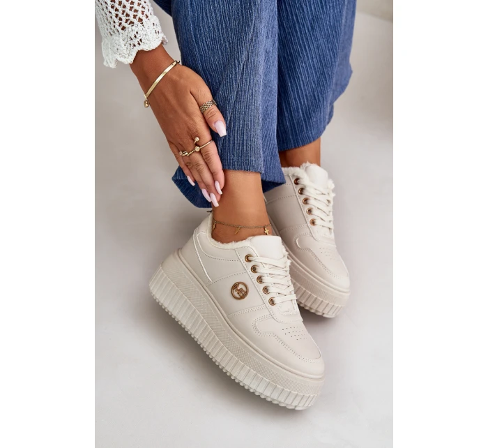 Sneakersy Sportovní Boty Dámské Zateplené Na Masivní Podešvi Béžové Verissha Sneakersy Sportovní Boty Dámské Zateplené Na Masivní Podešvi Béžové Verissha