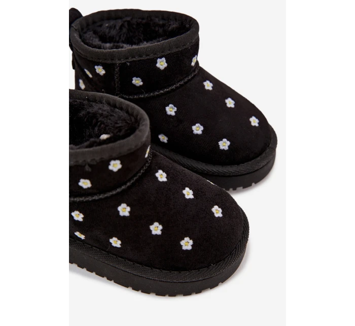 Dětské sněhule s květinami černé Gracina Dětské sněhule s květinami černé Gracina