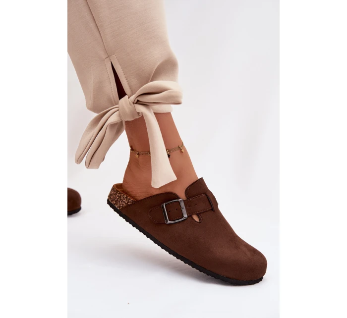 Dámské žabky Chodaki s přezkou Čokoládové Delirisse Dámské žabky Chodaki s přezkou Čokoládové Delirisse