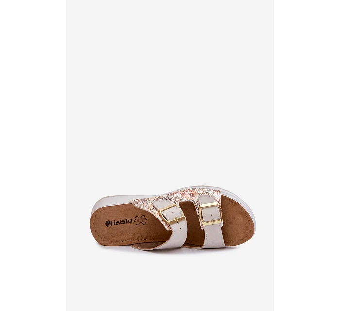 Dámské pantofle světle béžové s přezkami Inblu SD000001