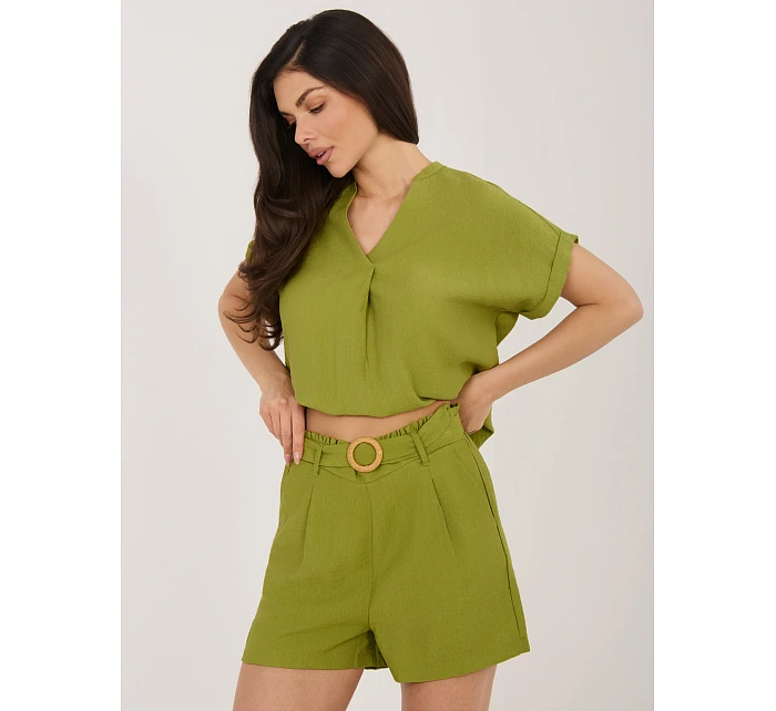 Šortky D60103M62612KA3 olivově zelená