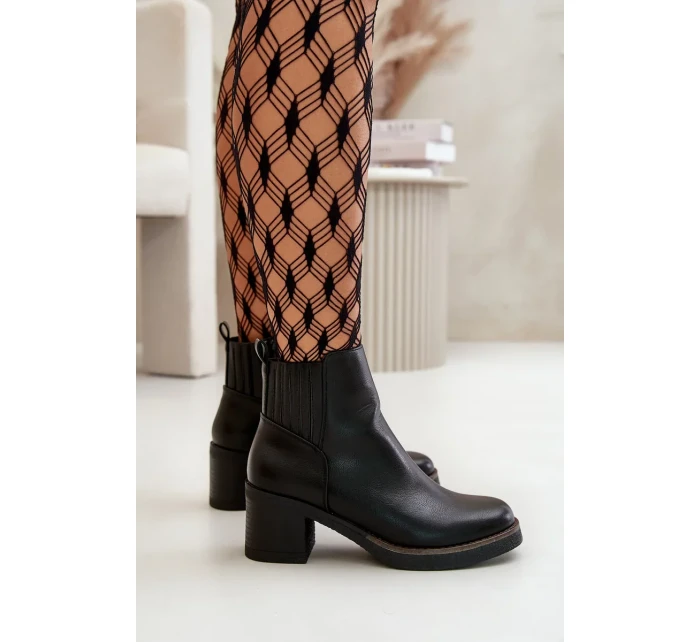 Zateplené Dámské Kotníkové Boty Na Podpatku Eko Kůže Černé Irittes Zateplené Dámské Kotníkové Boty Na Podpatku Eko Kůže Černé Irittes