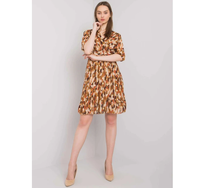 Dámské šaty DHJ SK 11332.67P Hnědé mix barev - FPrice