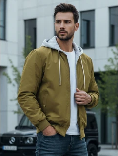 Pánská bunda bomber s kapucí zelená model 21986370 - Dstreet