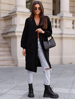 Kardigan damski oversize z czarny model 22366714 - FashionStreet