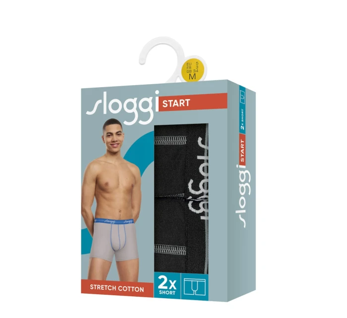 Pánské boxerky Start Short C2P box - BLACK - černá 0004 - SLOGGI