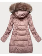 PIKOWANA DAMSKA KURTKA ZIMOWA Z KAPTUREM RÓŻ model 21242060 - Libland