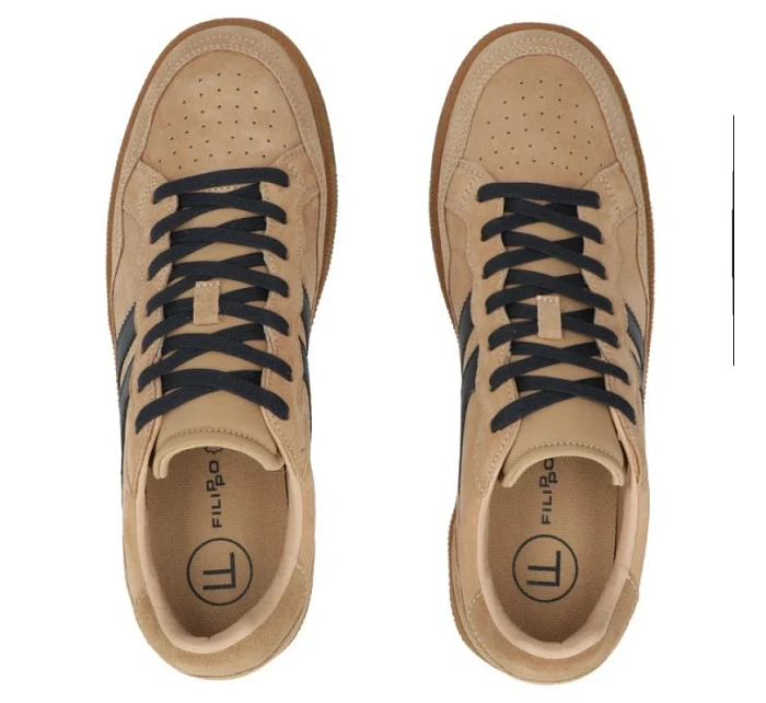 Pánské kožené polobotky béžové Filippo MP7794