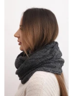 Dámský pletený vlněný komín měkký a teplý model 21866344 grafitový - K-Fashion
