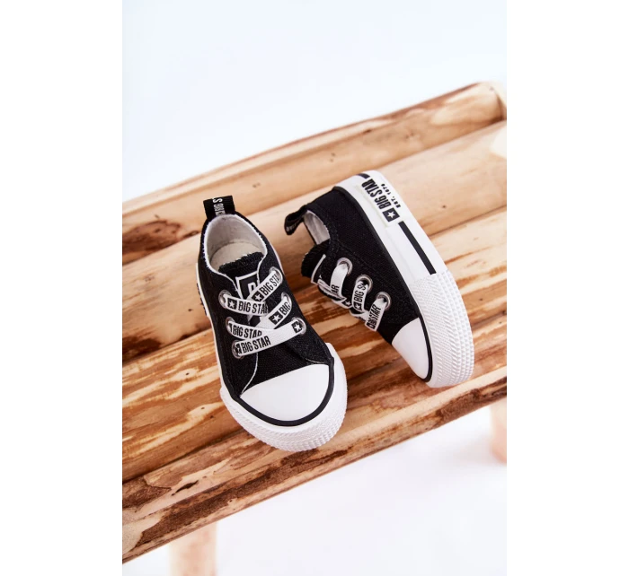 Dětské látkové tenisky BIG STAR model 21594792 Černý a bílý - Big Star Shoes Dětské látkové tenisky BIG STAR model 21594792 Černý a bílý - Big Star Shoes