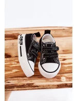 Dětské látkové tenisky se suchým zipem BIG STAR model 21594926 Černý a bílý - Big Star Shoes