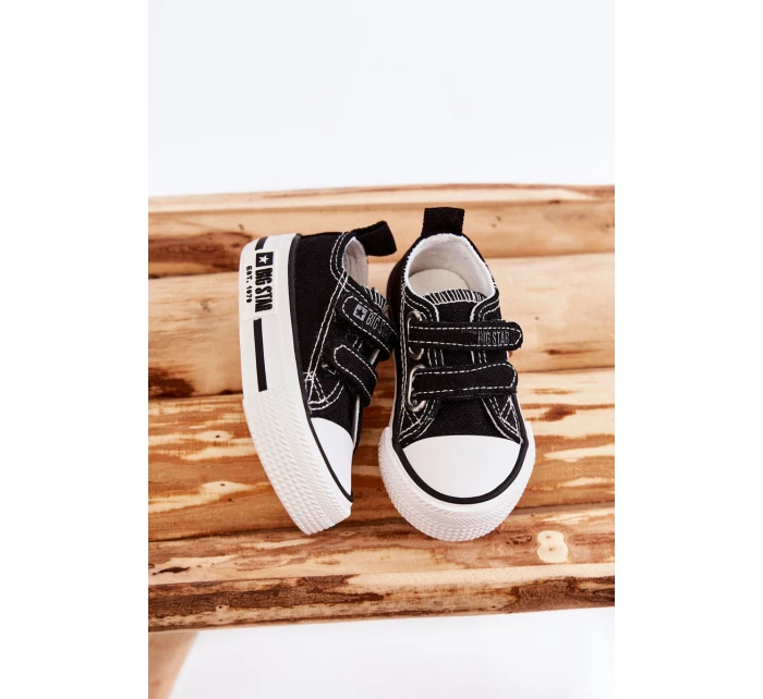 Dětské látkové tenisky se suchým zipem BIG STAR model 21594926 Černý a bílý - Big Star Shoes